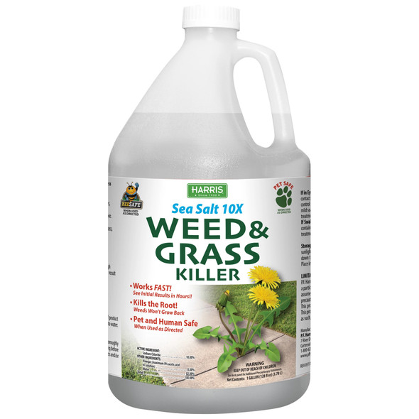 Harris Sea Salt 10X Organic Weed & Grass Killer, 1 Gallon