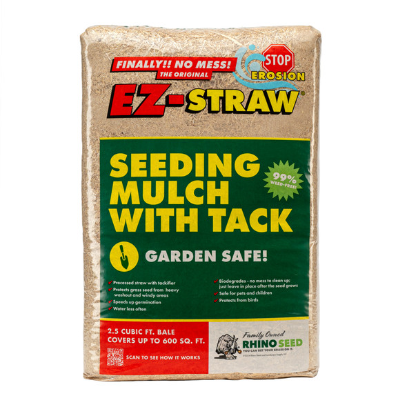 EZ-Straw Seeding Mulch with Tack - Biodegradable Processed Straw, 2.5 cu ft Bale