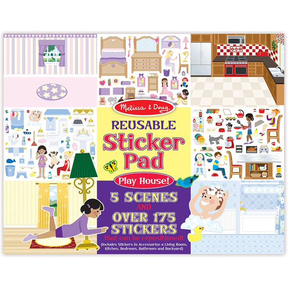 Melissa & Doug Reusable Sticker Pad, Play House, 175 Stickers
