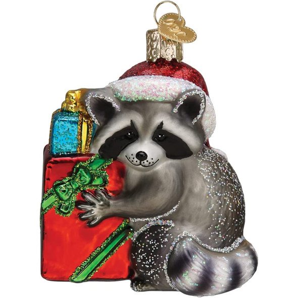 Old World Christmas Blown Glass Ornament for Christmas Tree, Bandit Raccoon