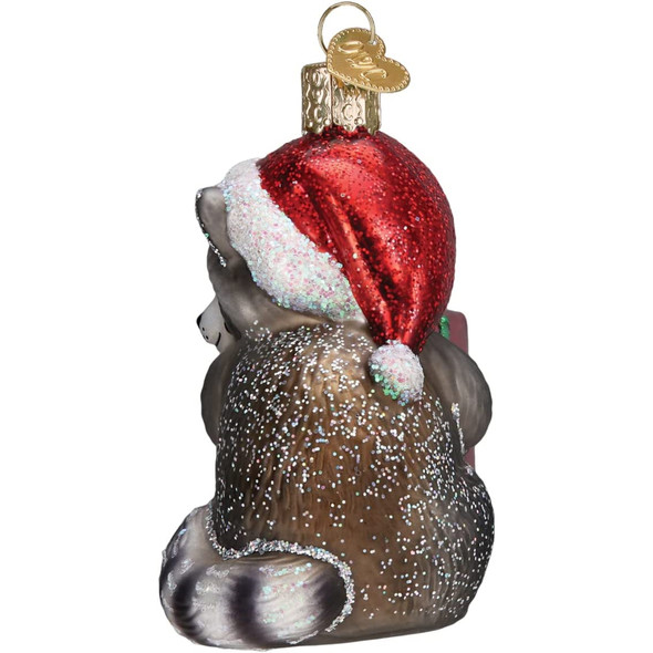 Old World Christmas Blown Glass Ornament for Christmas Tree, Bandit Raccoon