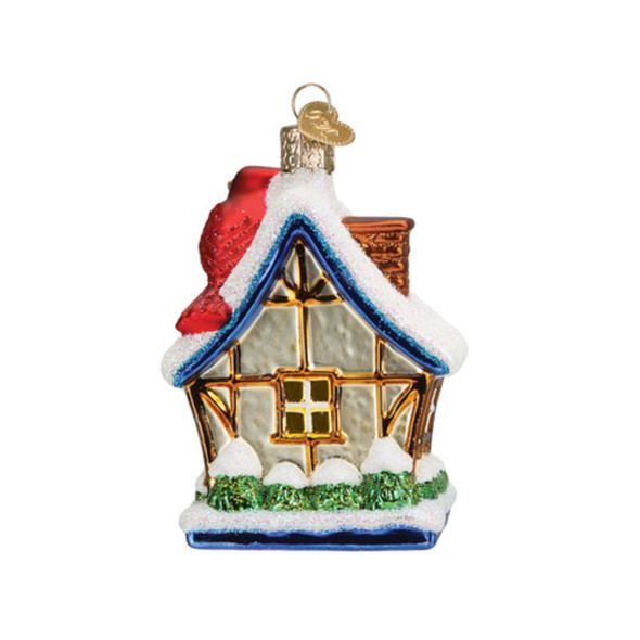 Old World Christmas Blown Glass Ornament for Christmas Tree, Cardinal Birdhouse