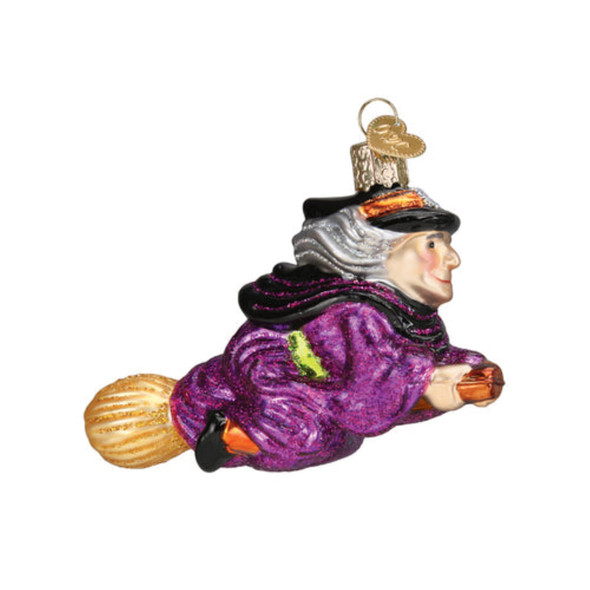 Old World Christmas Halloween Ornament Collection, Witch on Broomstick