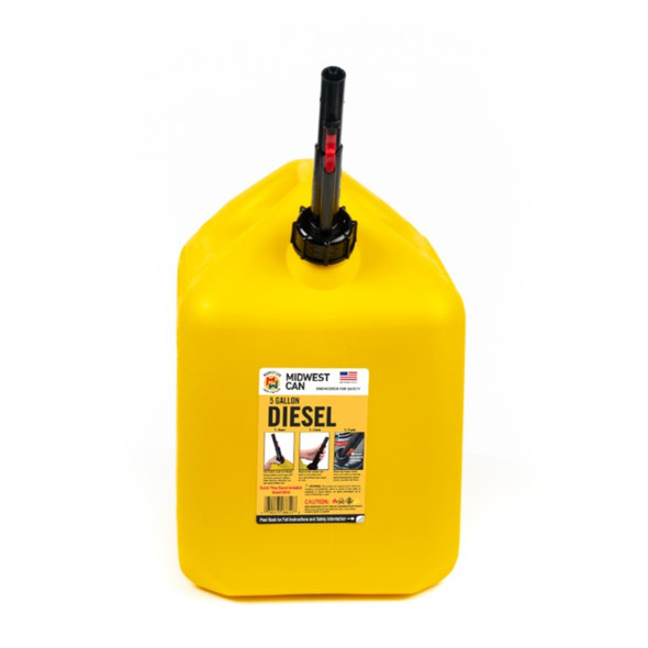 Midwest Can 5-Gallon Diesel Can With FlameShield Safety System, Yellow
