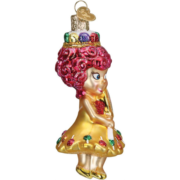 Old World Christmas Glass Blown Ornament Princess Lolly Ornament, 4.5"