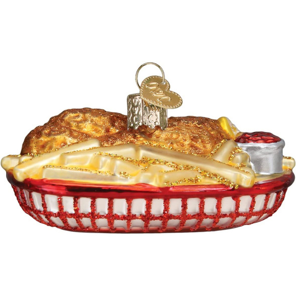 Old World Christmas Blown Glass Ornament for Christmas Tree, Chicken Basket