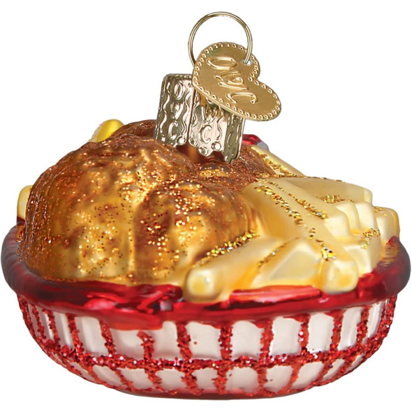 Old World Christmas Blown Glass Ornament for Christmas Tree, Chicken Basket