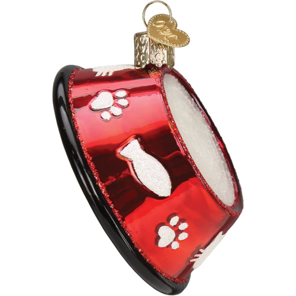 Old World Christmas Blown Glass Ornament for Christmas Tree, Kitty Bowl