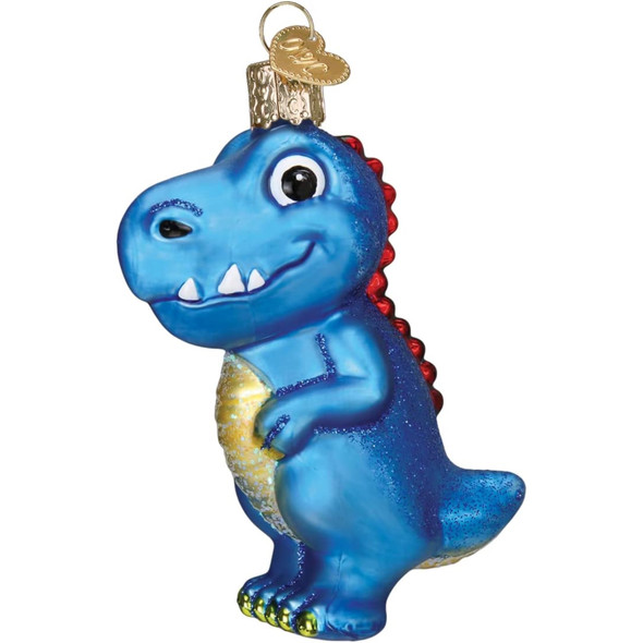 Old World Christmas Glass Blown Ornament for Christmas Tree, A Roarable Tyrannosaurus