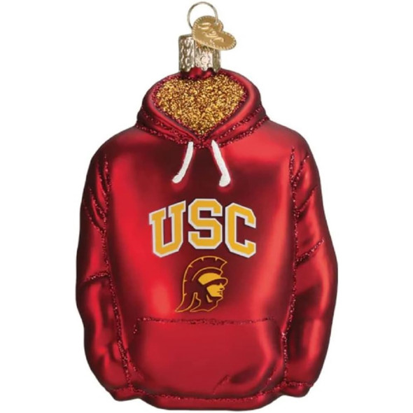 Old World Christmas Glass Blown Ornament for Christmas Tree, USC Hoodie
