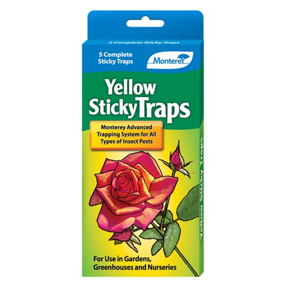 Monterey Yellow Sticky Insect Traps for All Insects, 5 Per Pack