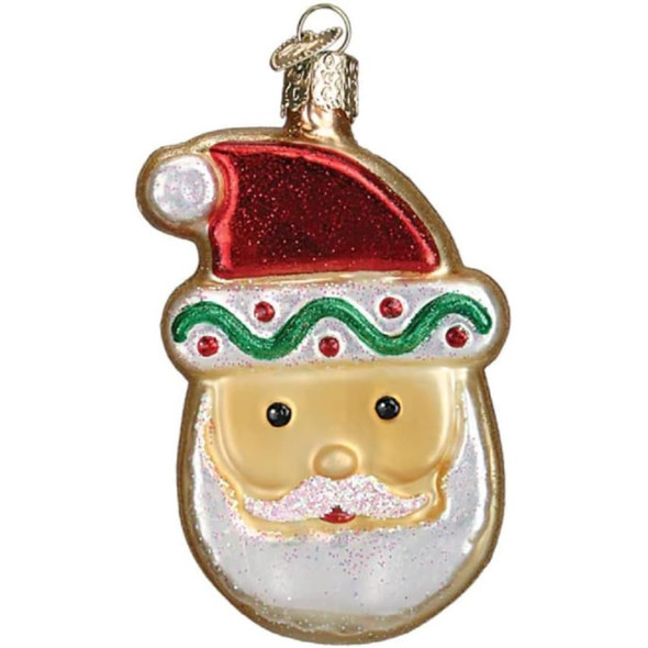 Old World Christmas Glass Blown Ornament for Christmas Tree, Santa Sugar Cookie (With OWC Gift Box)