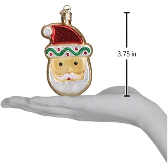 Old World Christmas Glass Blown Ornament for Christmas Tree, Santa Sugar Cookie (With OWC Gift Box)