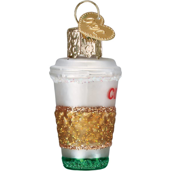 Old World Christmas Mini Glass Blown Ornament for Christmas Tree, Coffee To Go