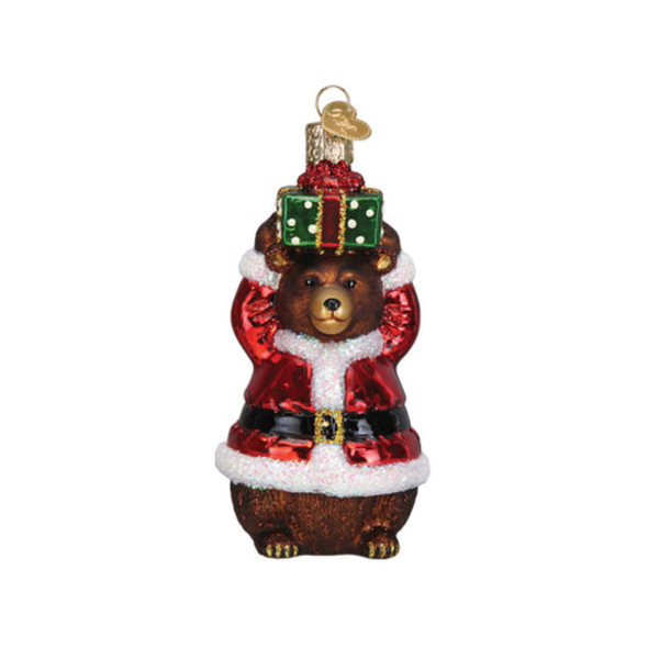 Old World Christmas Glass Blown Holiday Tree Ornament, Bear (With OWC Gift Box)