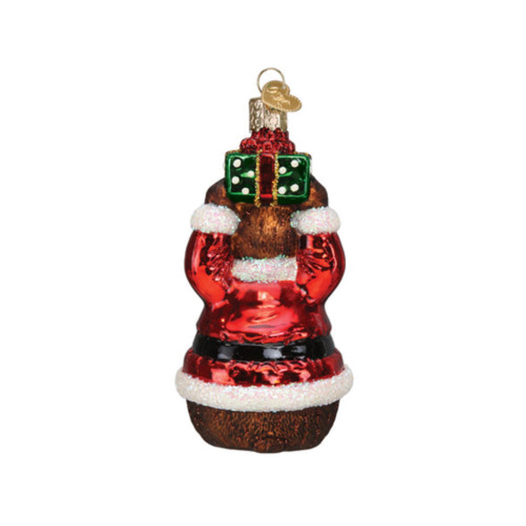 Old World Christmas Bear Blown Glass Holiday Tree Ornament