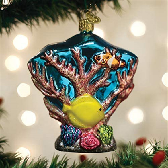 Old World Christmas Glass Blown Ornament for Christmas Tree, Coral Reef