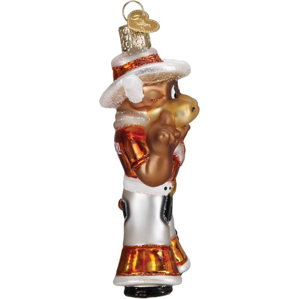 Old World Christmas Blown Glass Ornament for Christmas Tree, Texas Bevo Longhorn
