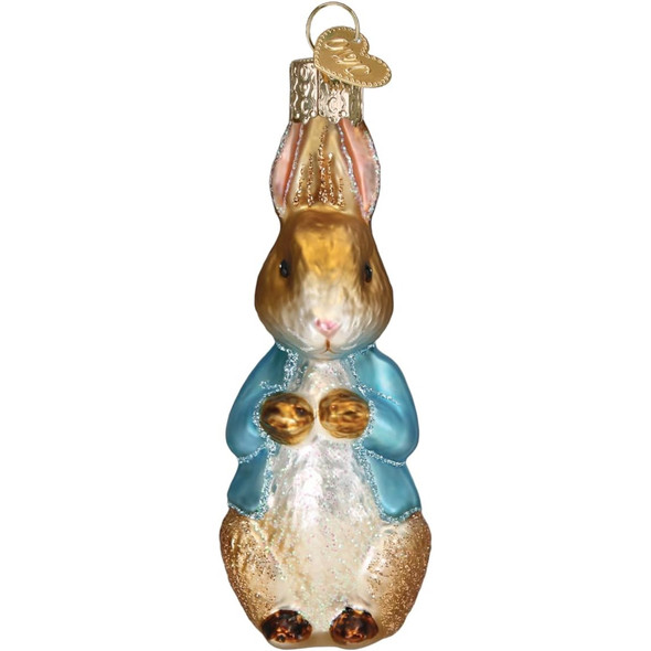 Old World Christmas Peter Rabbit Blown Glass Holiday Ornament