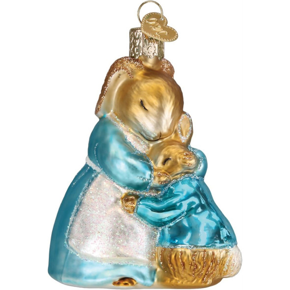 Old World Christmas Glass Blown Holiday Ornament, Mrs. Rabbit And Peter (With OWC Gift Box)