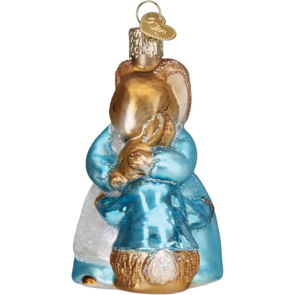 Old World Christmas Glass Blown Holiday Ornament, Mrs. Rabbit And Peter (With OWC Gift Box)