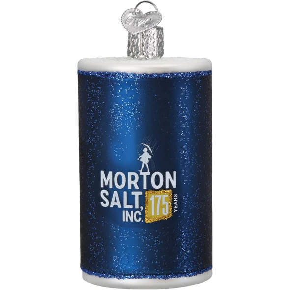 Old World Christmas Morton Salt Canister Blown Glass Holiday Ornament