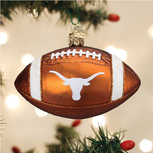 Old World Christmas Blown Glass Ornament for Christmas Tree, NCAA Texas Longhorns Football