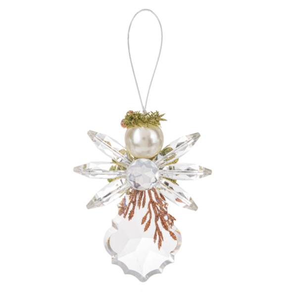 Ganz Krystal Collection, Acrylic Holiday Ornament, Pearl Angel, 4.5"