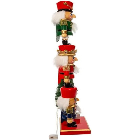 Kurt Adler Battery Operated Nutcracker Christmas Decoration with Light Up Tree, 18"