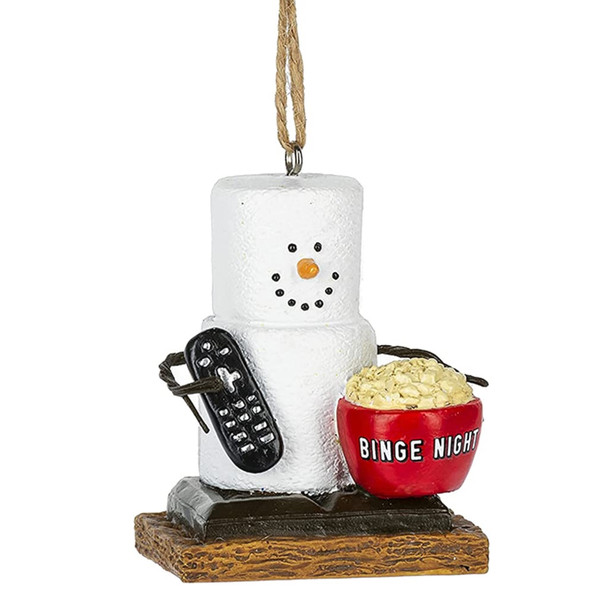 Ganz Resin Hanging Christmas Ornament for Christmas Tree, S’mores Binge Tv