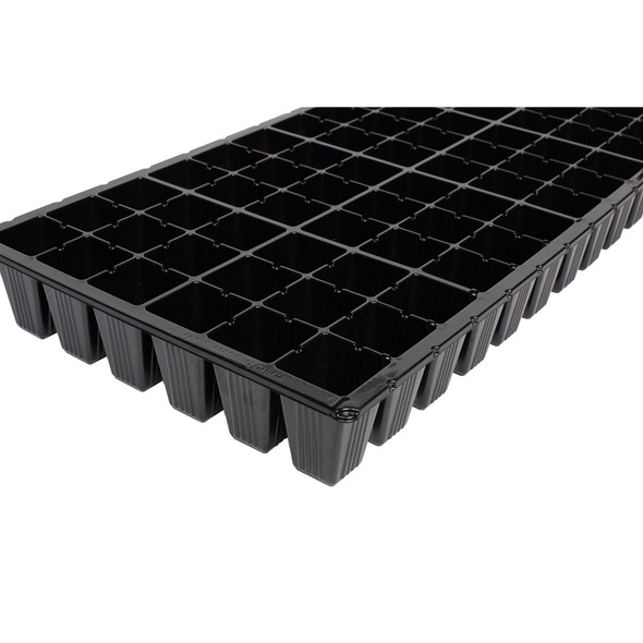 SunPack 21"x11" 72 Cell Square Insert, for Greenhouses, Gardening, and Seedlings, Black, Fits 10"x20" Trays