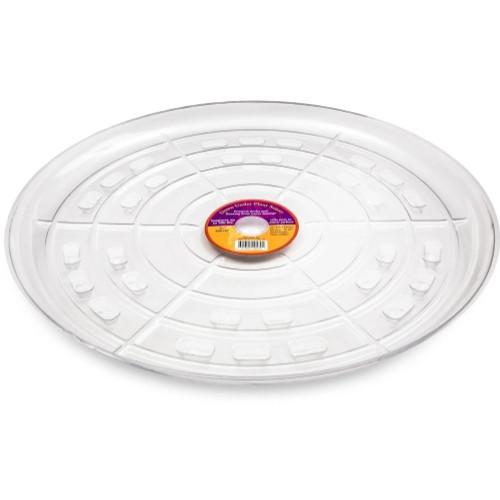 Bosmere Down Under Heavy Duty Plastic Planter Saucer Caddie, Clear, 21in