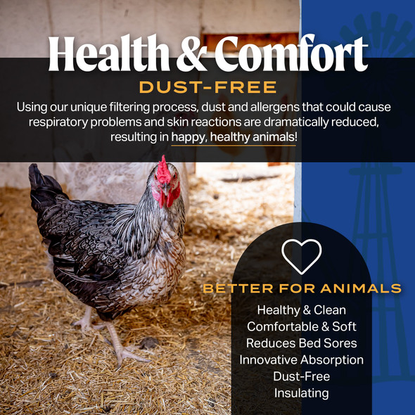 HealthiStraw FarmStraw Fine Cut – All-Natural, Clean Animal Straw Bedding for Hobby Farms, Small Pets, 3 cu ft (Covers up to 12 cu ft)