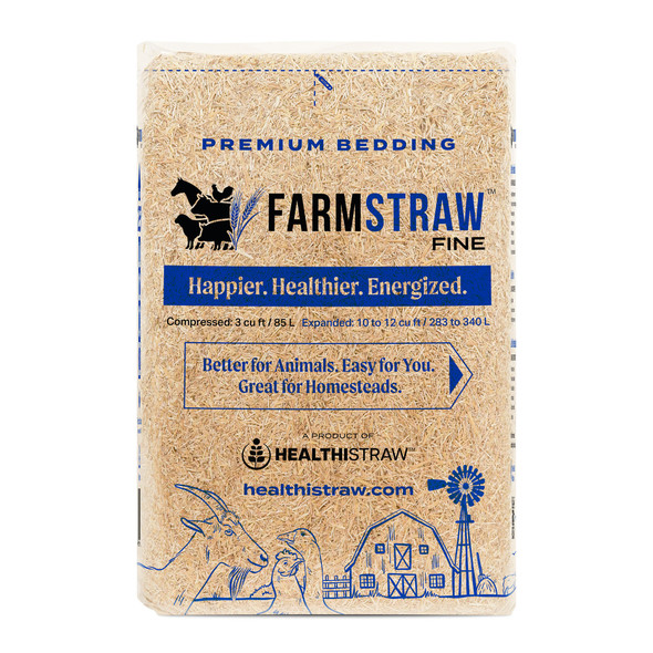 HealthiStraw FarmStraw Fine Cut – All-Natural, Clean Animal Straw Bedding – 3 cu ft (25lb) Expands up to 10+ cu ft HealthiStraw FarmStraw Fine Cut – All-Natural, Clean Animal Straw Bedding – 3 cu ft (25lb) Expands up to 10+ cu ft