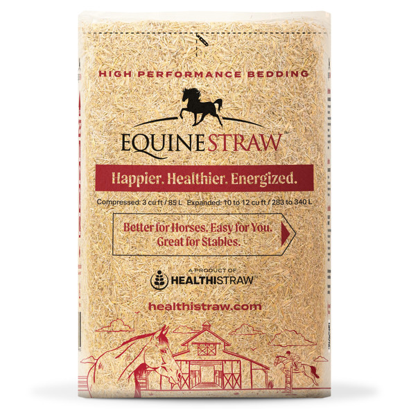 HealthiStraw EquineStraw – All-Natural, Clean Straw Bedding for Foaling, Trailers, Horses with Respiratory or Skin Issues, 3 cu ft (Covers up to 12 cu ft)