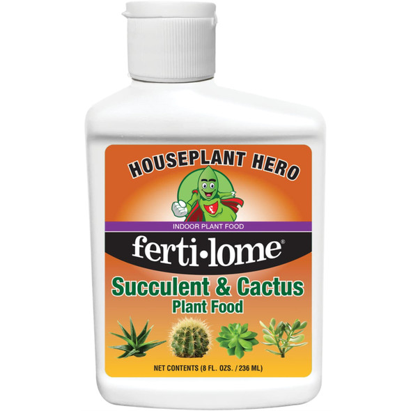 Fertilome Houseplant Hero Cactus and Succulent Plant Food, 2-7-7 House Plant Fertilizer, 8 Oz