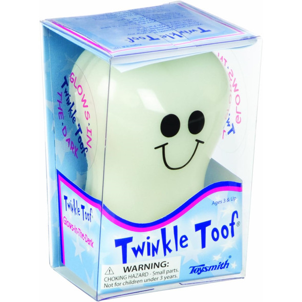 Toysmith Glow in the Dark Twinkle Toof Tooth Holder, 3.5in