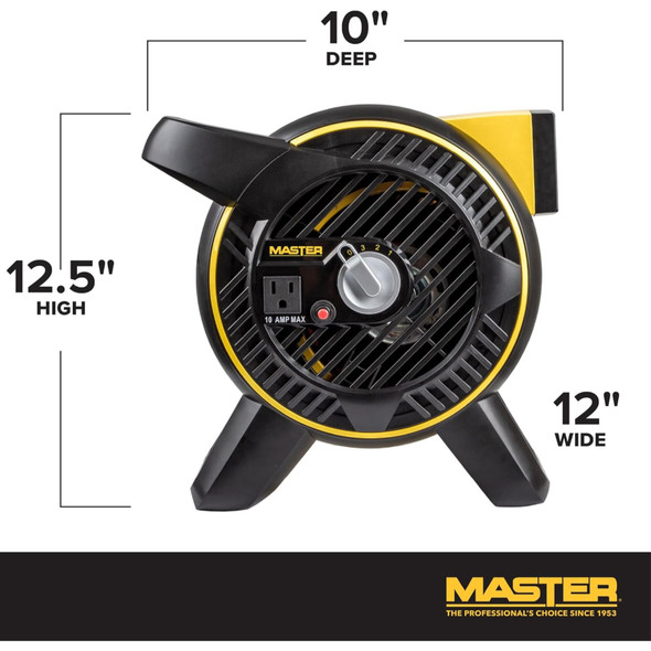 Master High Velocity Pivoting Head Blower Fan, Utility Air Mover for Drying or Ventilating Home or Construction Site, Daisy Chain Compatible, 3 Speed, 120 Volts