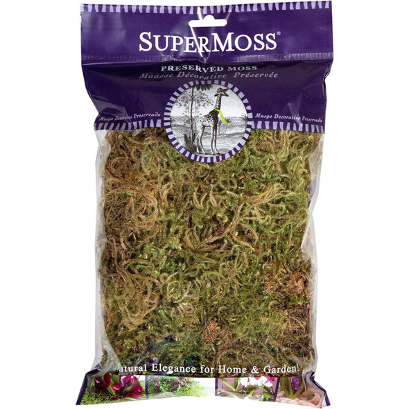 SuperMoss Forest Dried Decorative Moss for Potted Plants, Natural Green, 2.2oz