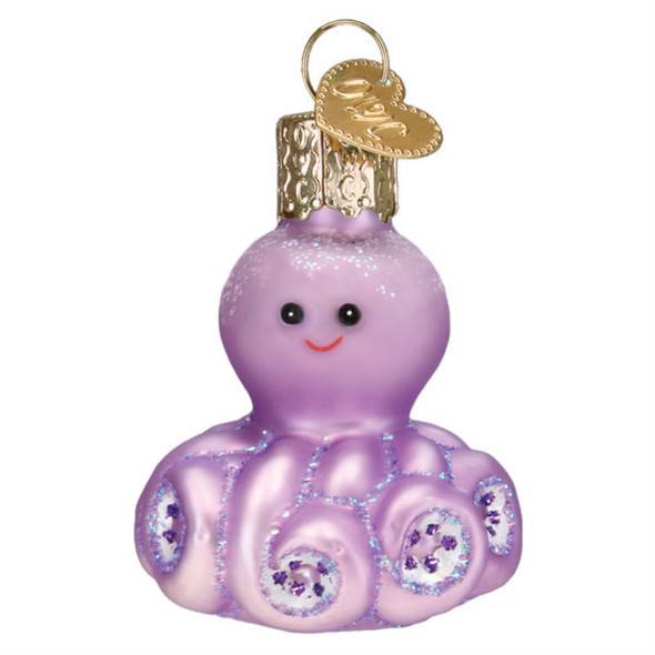Old World Christmas Blown Glass Ornament for Christmas Tree, Mini Octopus (with OWC Gift Box)