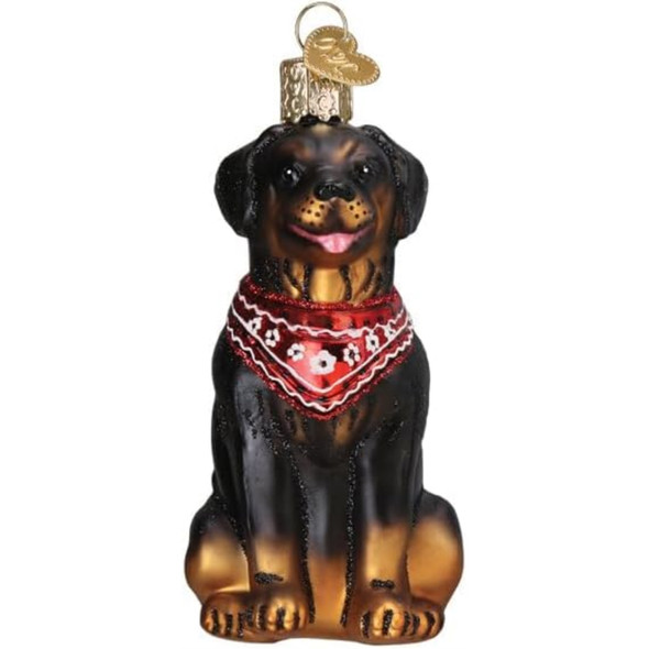 Old World Christmas Blown Glass Ornament for Christmas Tree, Rottweiler