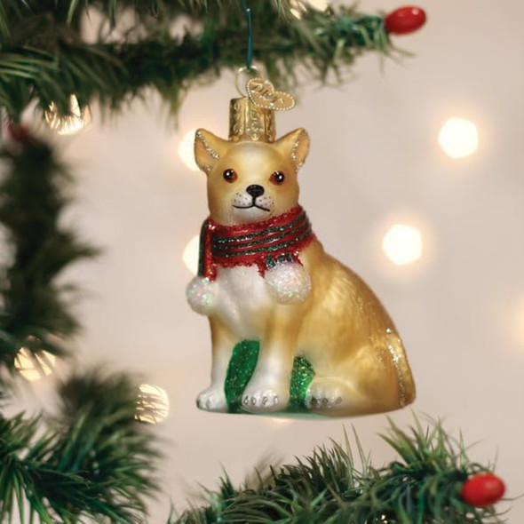 Old World Christmas Blown Glass Ornament for Christmas Tree, Chubby Chihuahua