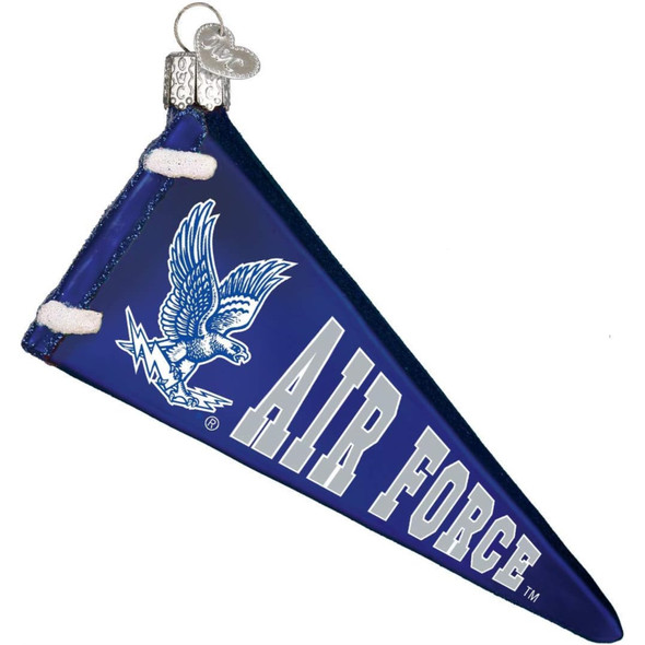 Old World Christmas Blown Glass Ornament for Christmas Tree, NCAA Air Force Falcons Pennant
