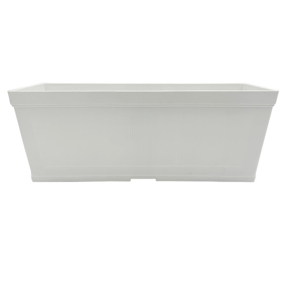 Classic Home and Garden Resin Falmouth Planter Pot with Drainage Holes, Starlight White Beadboard, 24in