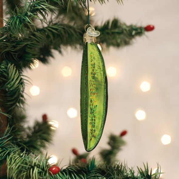 Old World Christmas Blown Glass Ornament for Christmas Tree, Pickle Spear