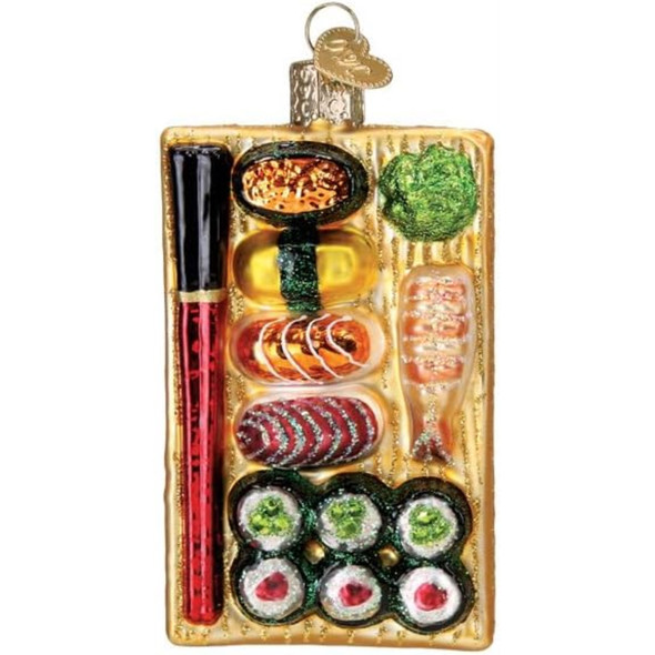 Old World Christmas Blown Glass Ornament for Christmas Tree, Sushi Platter