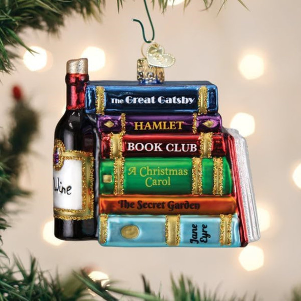 Old World Christmas Blown Glass Ornament for Christmas Tree, Book Club (with OWC Gift Box) Old World Christmas Blown Glass Ornament for Christmas Tree, Book Club (with OWC Gift Box)