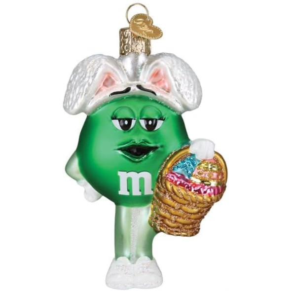 Old World Christmas Blown Glass Ornament for Christmas Tree, M&M'S Green Easter