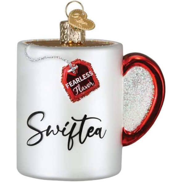 Old World Christmas Blown Glass Ornament for Christmas Tree, Swiftea Mug (with OWC Gift Box)