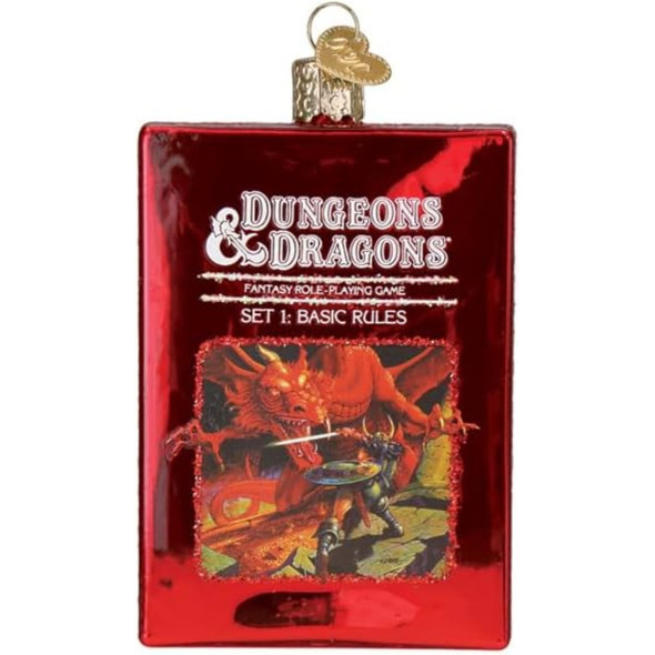 Old World Christmas Blown Glass Ornament for Christmas Tree, Dungeons & Dragons Red Box (with OWC Gift Box)